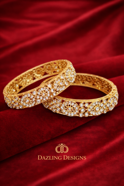 Regal Polki-Inspired Circular Motif Bangles