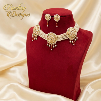 Rajkumari Pearl Kundan Choker Set