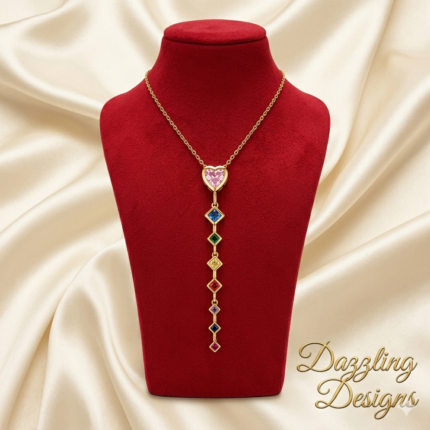 The Spectrum Heart Tiered Drop Necklace