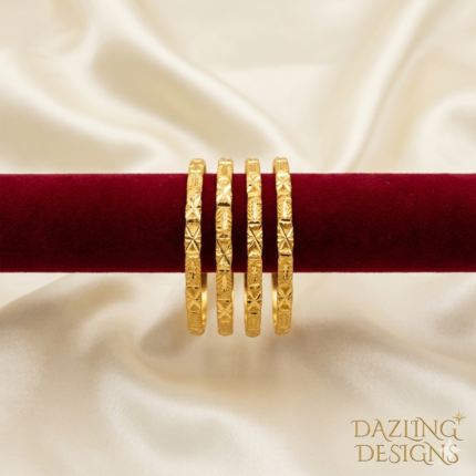 Radiant Spark Gold Bangles Set