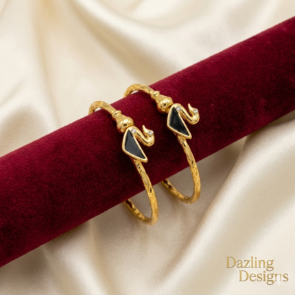 Midnight Elegance Open Cuff Bangles