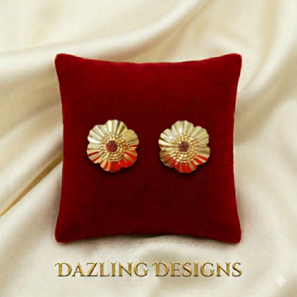 The Royal Sunburst Stone-Set Floral Studs