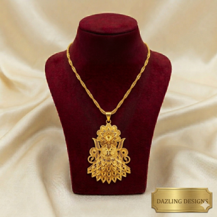 Regal Floral Filigree Pendant Necklace